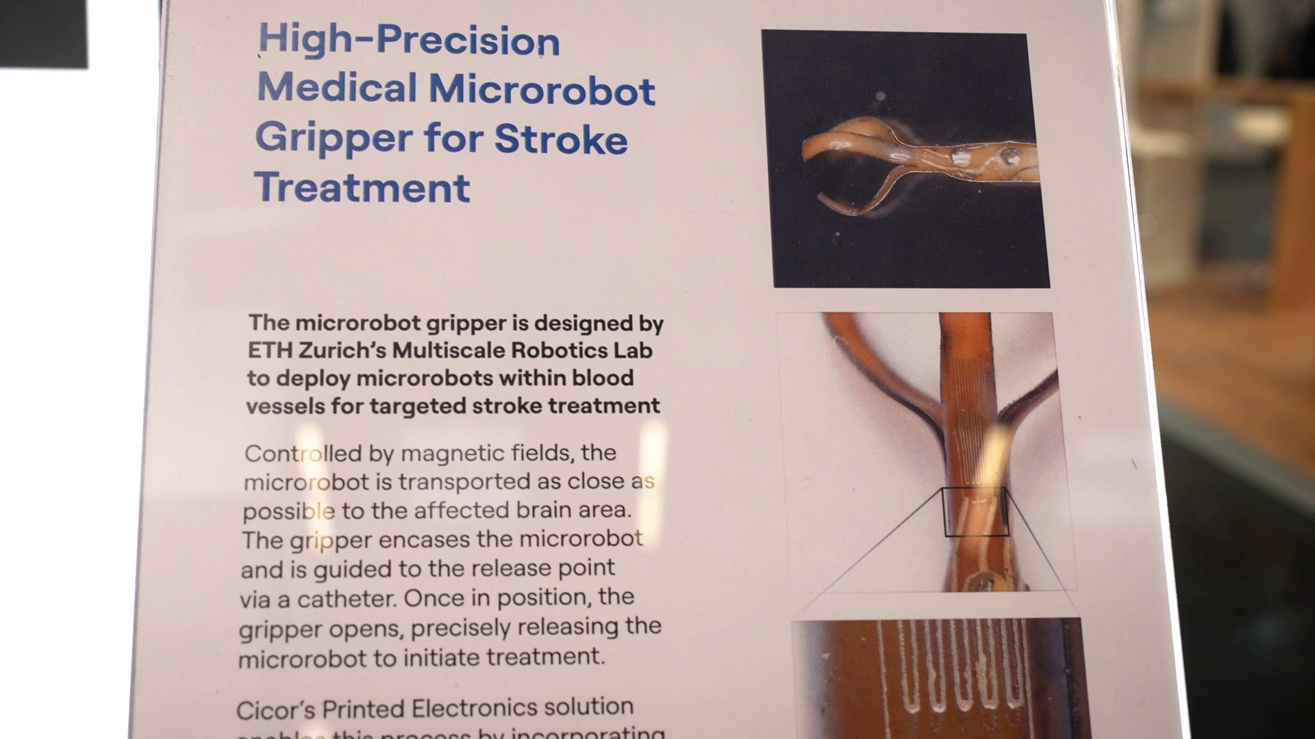 Hochpraeziser medizinischer Microbot Greifer fuer Schlaganfaelle Cicor