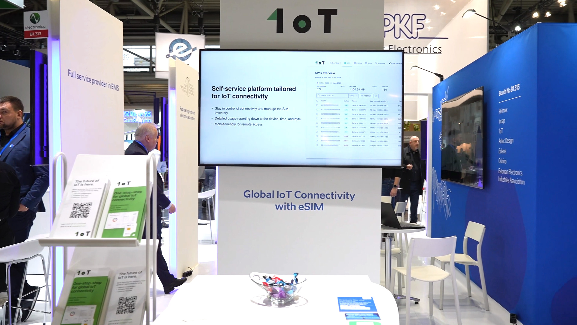 IoT eSIM 1oT Messestand electronica Fachmesse Elektronicbranche Muenchen