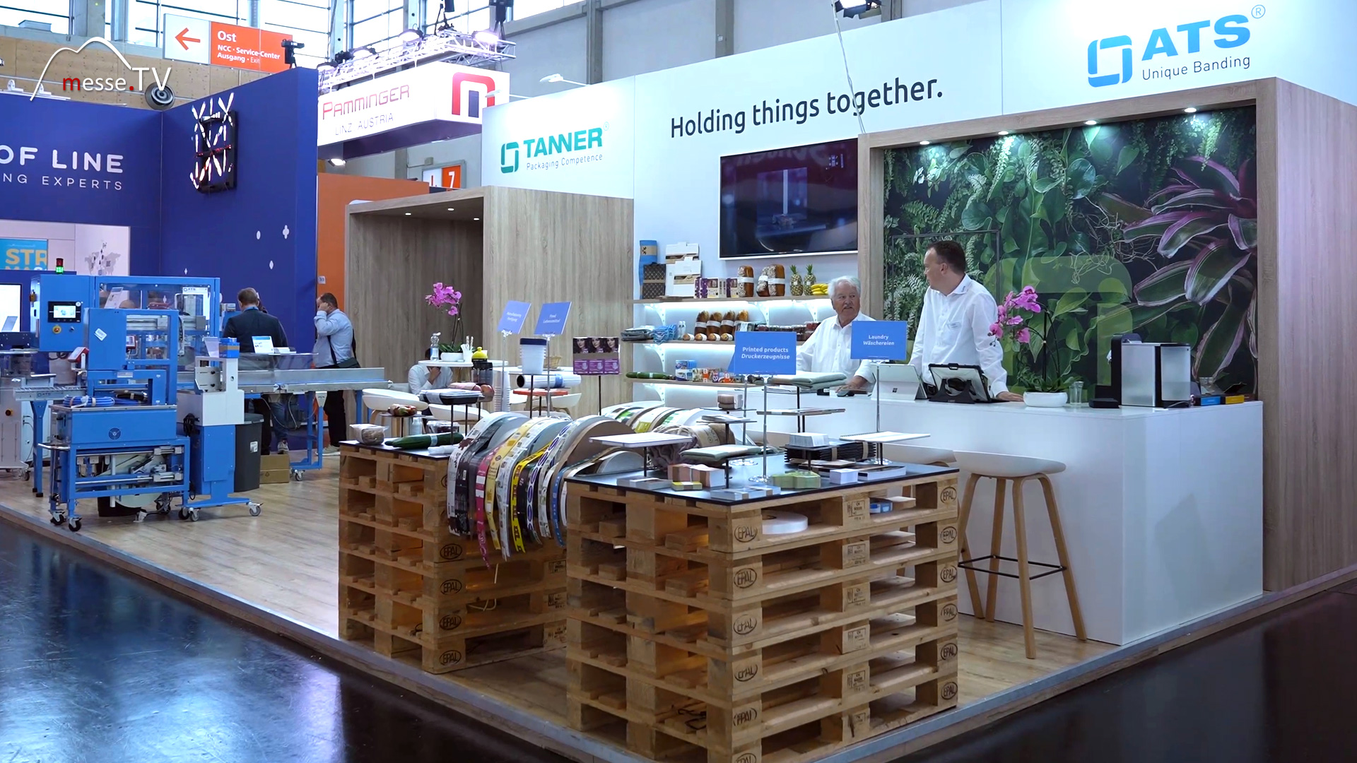 Messestand ATS Tanner Banderolierloesungen Fachpack 2024 Messe Nuernberg