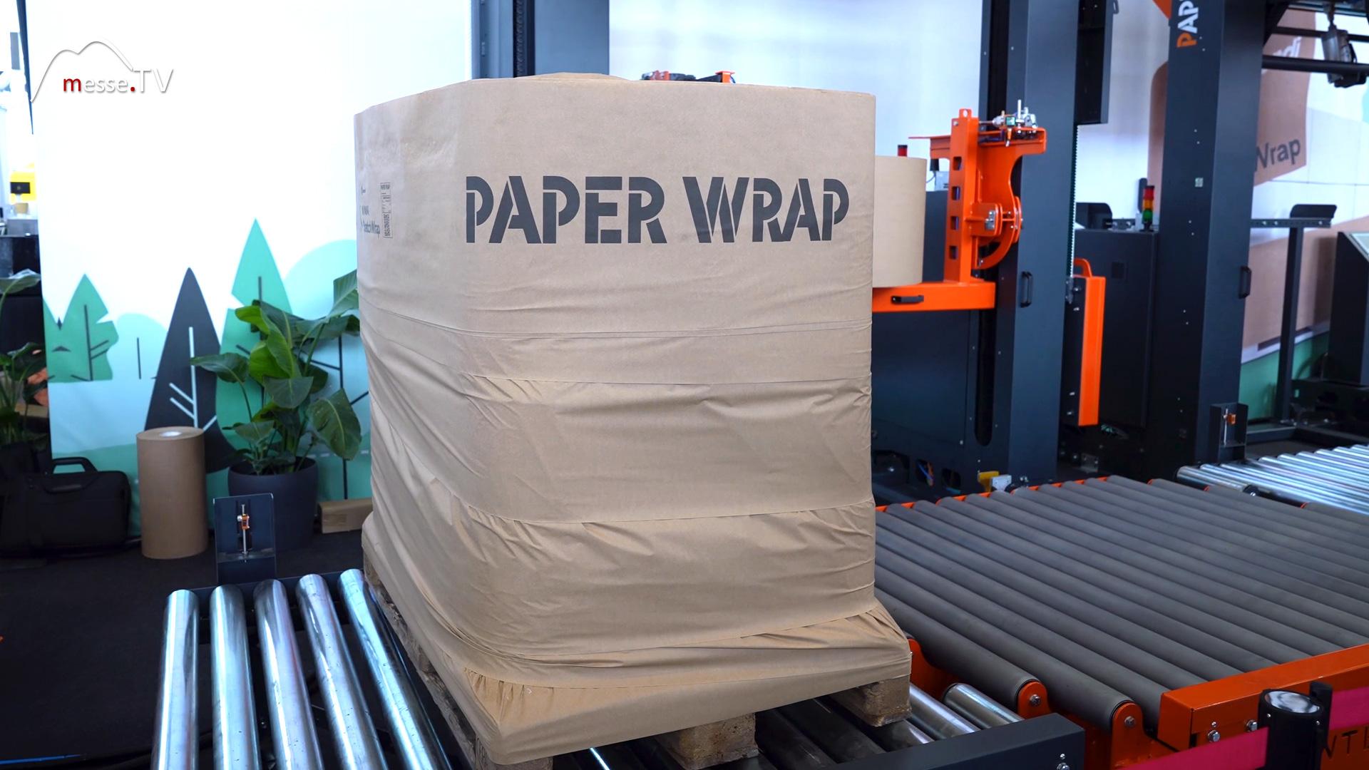 Umweltfreundliche Verpackungsloesungen fuer Palettenverpackung mit Papier Paper Wrap