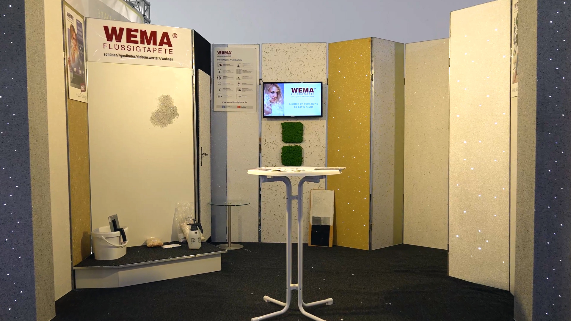 Neuheiten 2024 WEMA Flüssigtapeten Messestand Handwerksmesse München