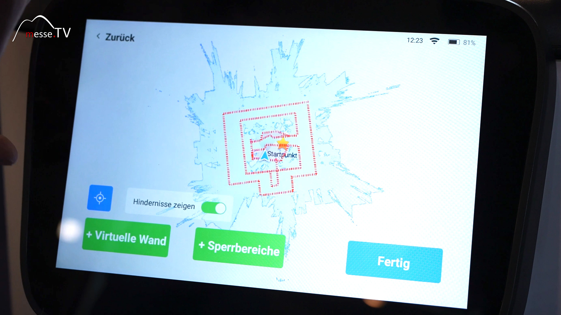 Display Landkarte Reinigungsroboter Pflege Plus 2024