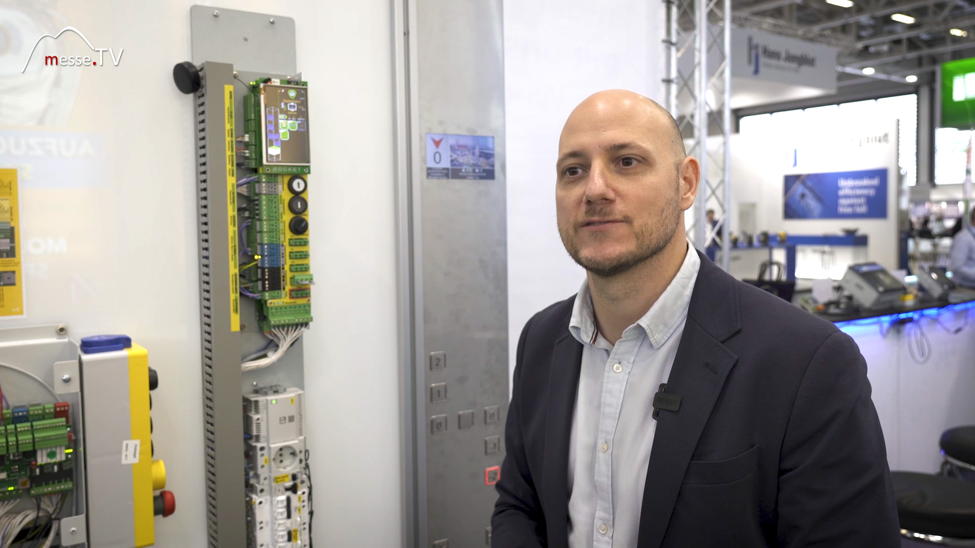MesseTV interview Florian Spitzer CEO Rocket elevator technology interlift 2023 Augsburg