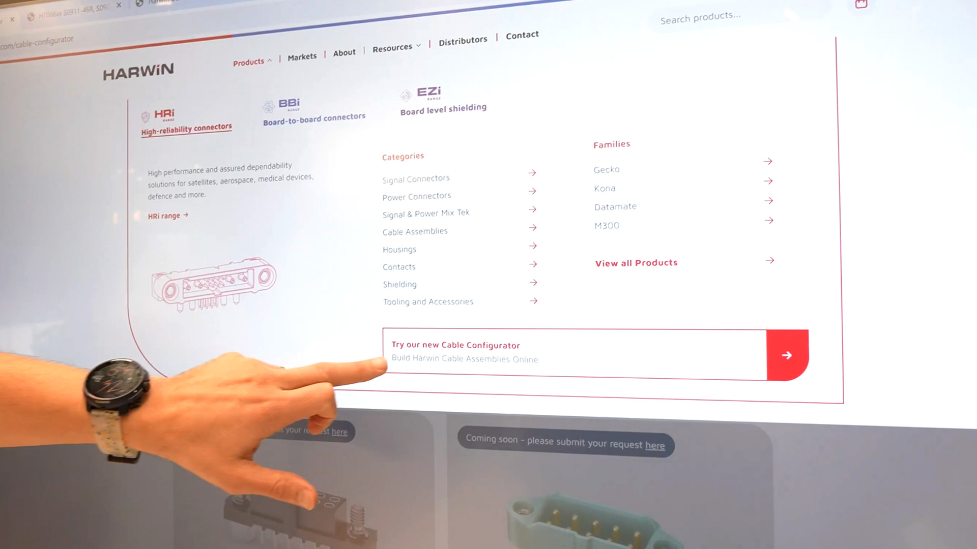 cable configurator for individual connectors harwin electronica 2024