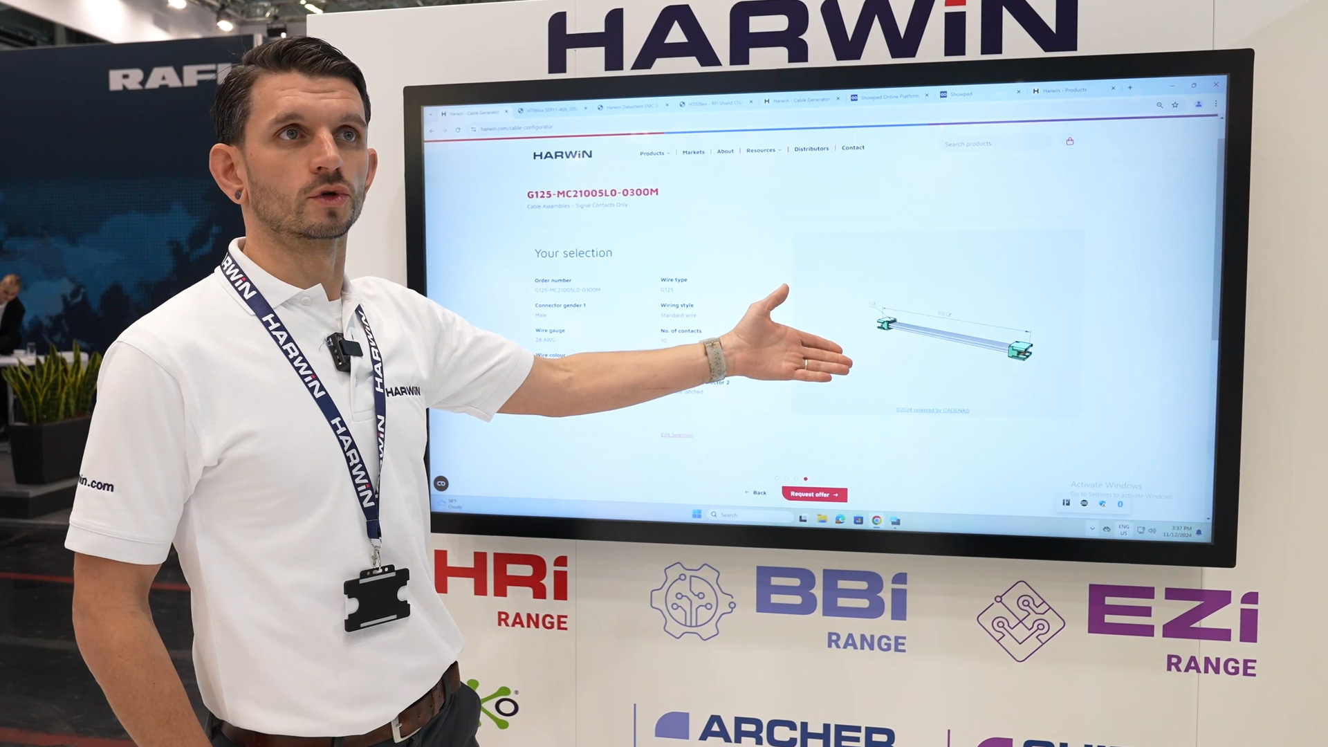 individual cable connections online cable configurator harwin electronica 2024