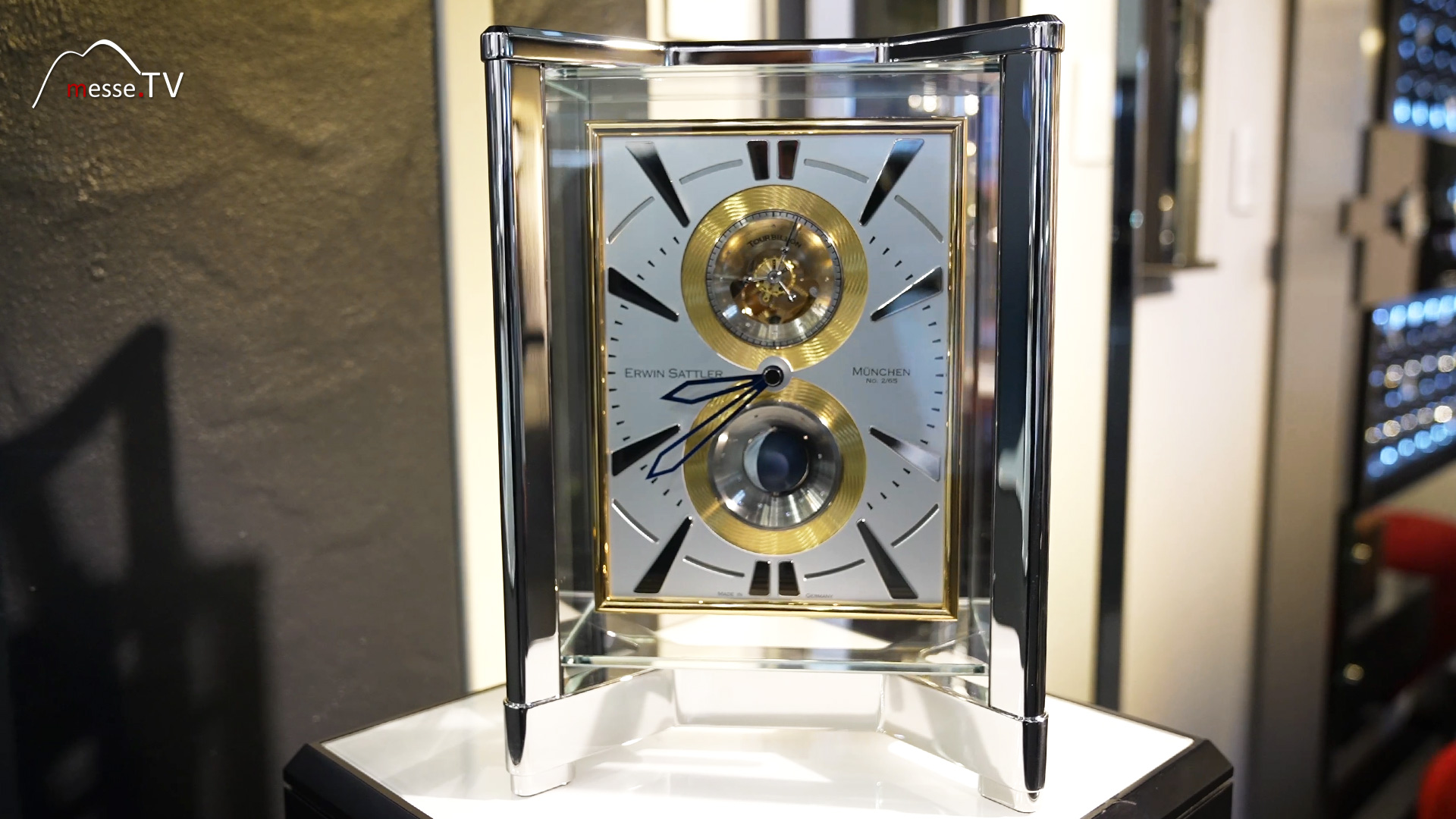 opus moon tourbillon hand guilloched table clock erwin sattler