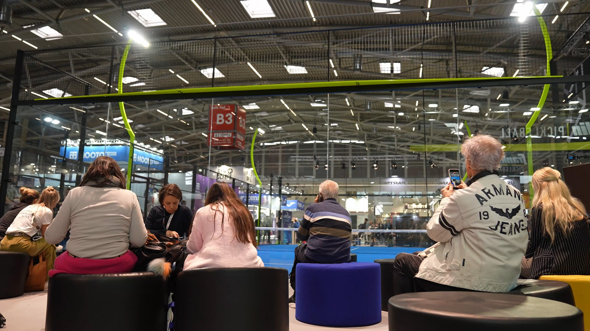 spectators adidas padel court afp munich trade fair