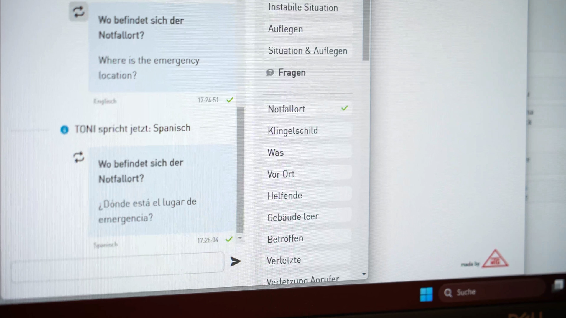 control center real time translator automated language recognition in emergency situations