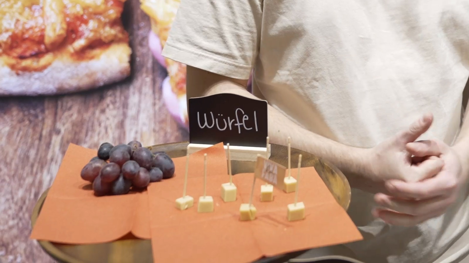 cheese cubes made from faba beans to taste