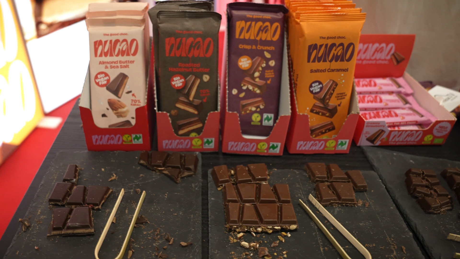 tasting vegan chocolate organic trade fair