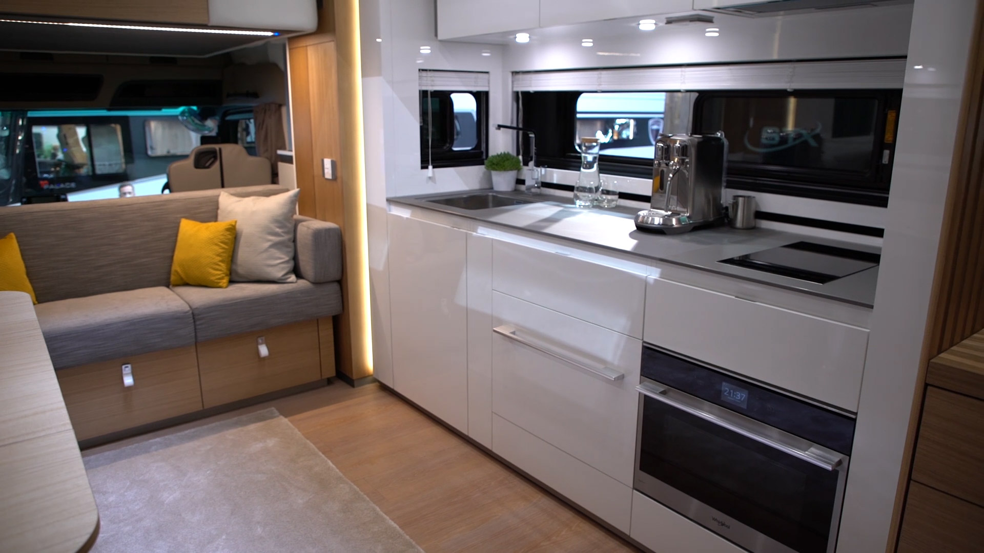 exclusive camper living and cooking area